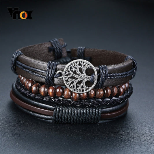Leather/Wood Bracelets